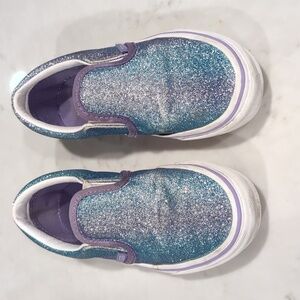 Purple and blue sparkly slip-on bands